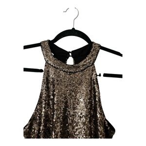 Gold Sequin Halter Dress by One Clothing Los Angeles Size Small